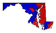 1950 Maryland County Map of General Election Results for Senator