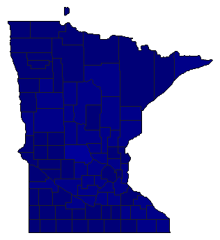1950 Minnesota County Map of Republican Primary Election Results for Governor