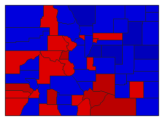 1950 Colorado County Map of General Election Results for Secretary of State