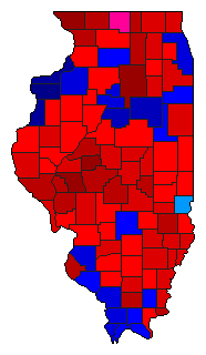 1952 Illinois County Map of Republican Primary Election Results for Secretary of State