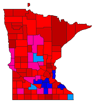1952 Minnesota County Map of Democratic Primary Election Results for Senator