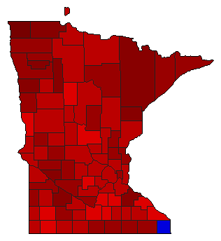 1952 Minnesota County Map of Democratic Primary Election Results for Governor