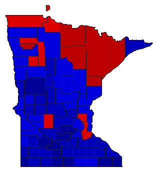 1952 Minnesota County Map of General Election Results for Lt. Governor