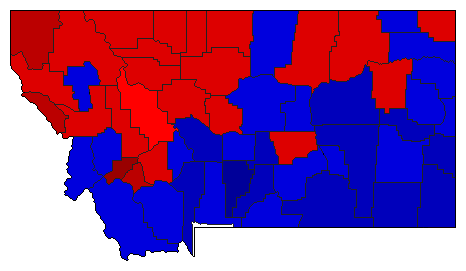 1952 Montana County Map of General Election Results for Senator