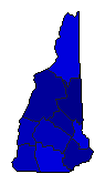1952 New Hampshire County Map of General Election Results for Governor