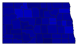 1952 North Dakota County Map of General Election Results for Secretary of State