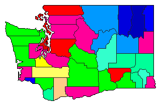 1952 Washington County Map of Democratic Primary Election Results for Governor
