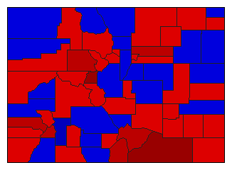 1952 Colorado County Map of General Election Results for State Treasurer
