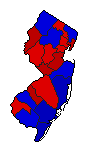 1953 New Jersey County Map of General Election Results for Governor
