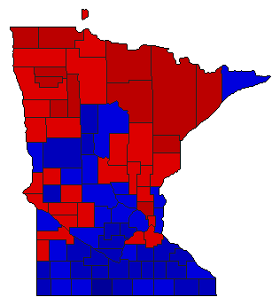 1954 Minnesota County Map of General Election Results for State Auditor