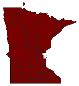 1954 Minnesota County Map of Democratic Primary Election Results for State Auditor