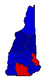 1954 New Hampshire County Map of General Election Results for Governor