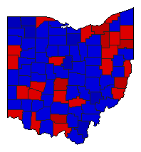 1954 Ohio County Map of General Election Results for Governor