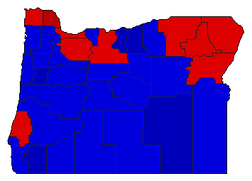 1954 Oregon County Map of General Election Results for Senator