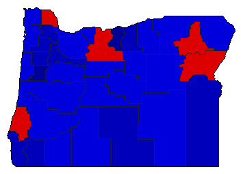 1954 Oregon County Map of General Election Results for Governor