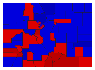 1954 Colorado County Map of General Election Results for Secretary of State