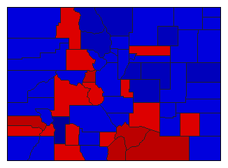 1954 Colorado County Map of General Election Results for State Treasurer