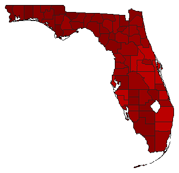 1956 Florida County Map of General Election Results for Governor