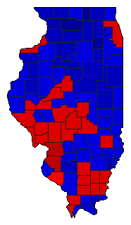 1956 Illinois County Map of General Election Results for Governor