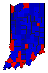 1956 Indiana County Map of General Election Results for Governor