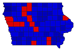 1956 Iowa County Map of General Election Results for State Auditor