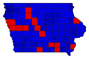 1956 Iowa County Map of General Election Results for Secretary of State
