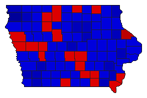 1956 Iowa County Map of General Election Results for Attorney General