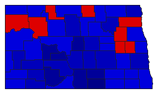 1956 North Dakota County Map of General Election Results for Attorney General