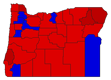1956 Oregon County Map of General Election Results for Senator
