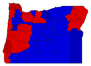 1956 Oregon County Map of General Election Results for Governor