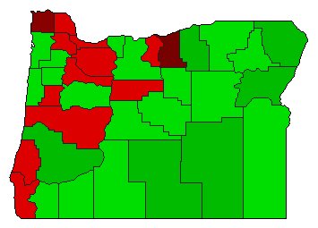 1956 Oregon County Map of Democratic Primary Election Results for Governor