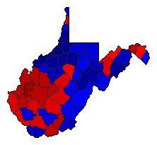 1956 West Virginia County Map of Republican Primary Election Results for Governor