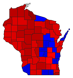 1957 Wisconsin County Map of Special Election Results for Senator