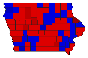 1958 Iowa County Map of General Election Results for Governor