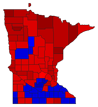 1958 Minnesota County Map of General Election Results for Governor