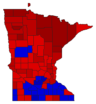 1958 Minnesota County Map of General Election Results for Lt. Governor