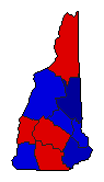 1958 New Hampshire County Map of General Election Results for Governor