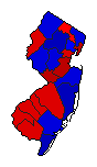 1958 New Jersey County Map of General Election Results for Senator