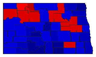 1958 North Dakota County Map of General Election Results for Senator