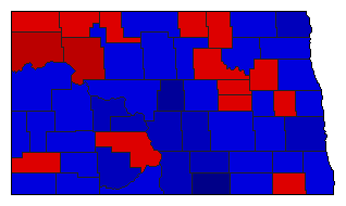 1958 North Dakota County Map of General Election Results for Lt. Governor