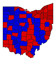 1958 Ohio County Map of General Election Results for Governor