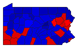 1958 Pennsylvania County Map of General Election Results for Senator