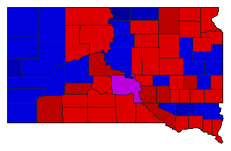 1958 South Dakota County Map of General Election Results for Governor