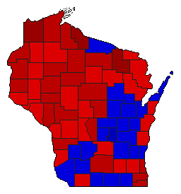 1958 Wisconsin County Map of General Election Results for Senator