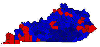 1960 Kentucky County Map of General Election Results for Senator