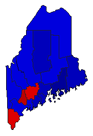 1960 Maine County Map of General Election Results for Governor