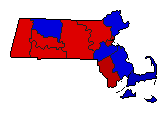 1960 Massachusetts County Map of General Election Results for Lt. Governor
