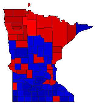 1960 Minnesota County Map of General Election Results for Governor