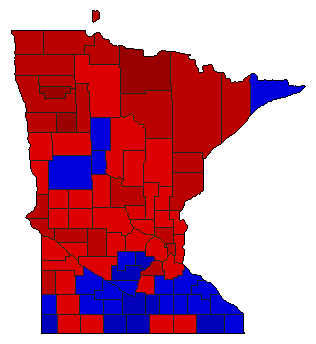 1960 Minnesota County Map of General Election Results for Lt. Governor
