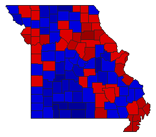 1960 Missouri County Map of Special Election Results for Senator